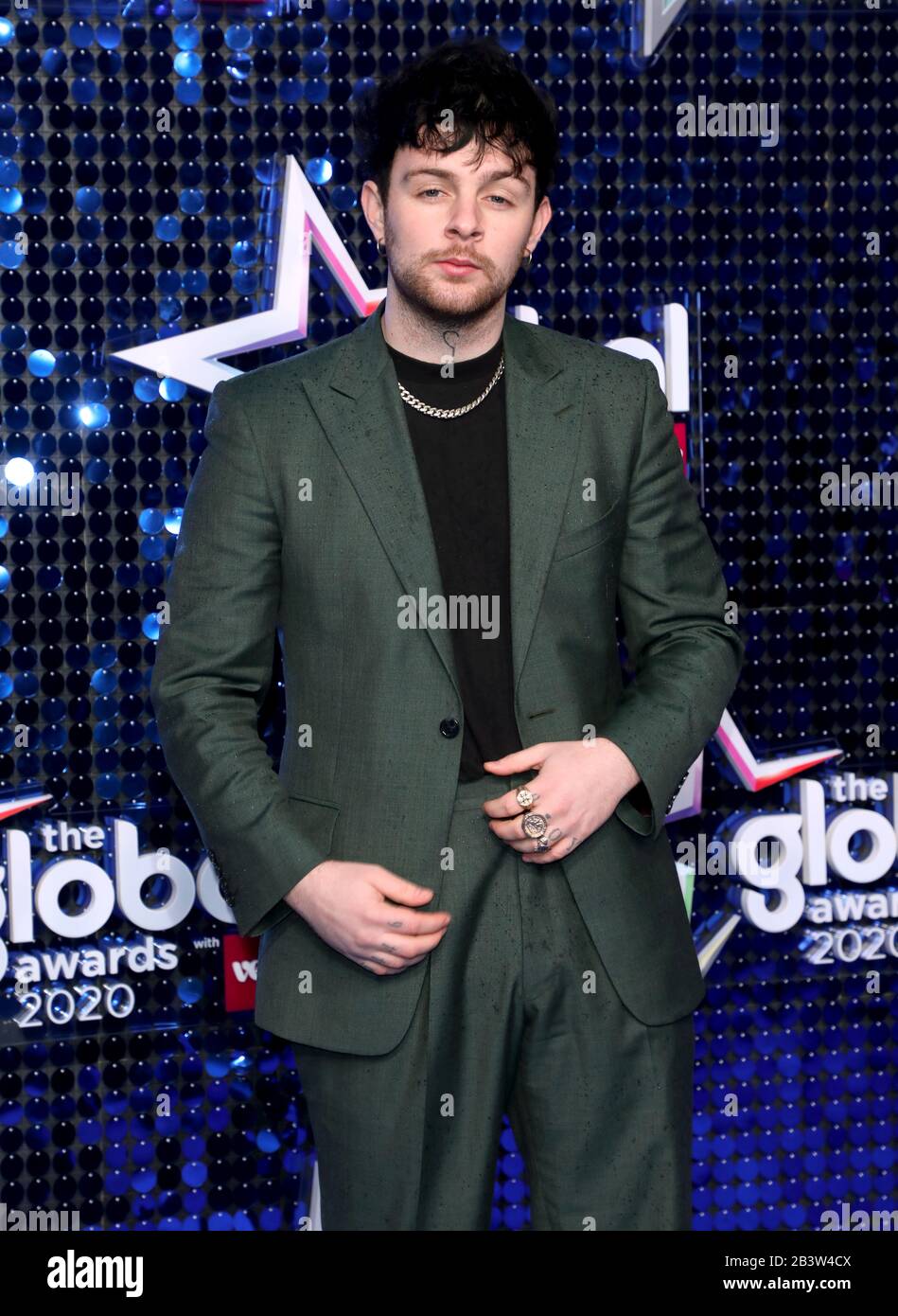 Tom Grennan attends The Global Awards 2020 with Very.co.uk at London's Eventim Apollo Hammersmith. Stock Photo