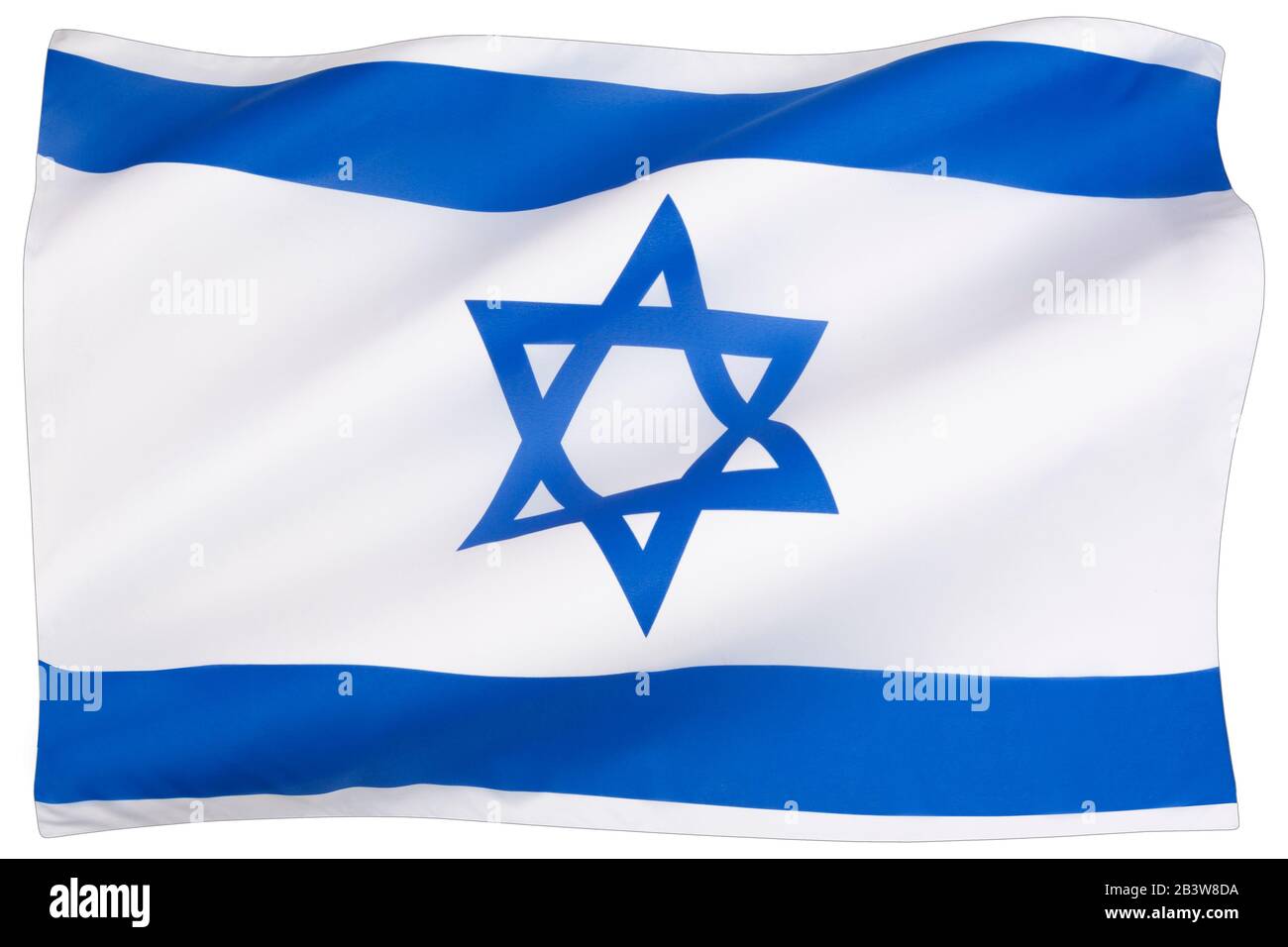 The national flag of Israel - adopted on 28 October 1948, five months after the establishment of the State of Israel. Stock Photo