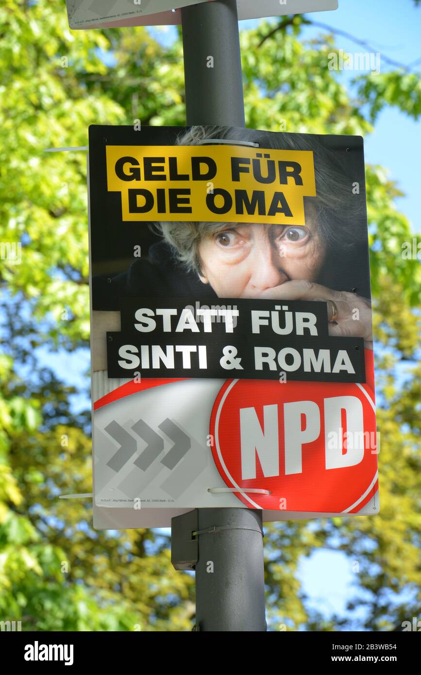 NPD Wahlplakat, Berlin, Deutschland Stock Photo