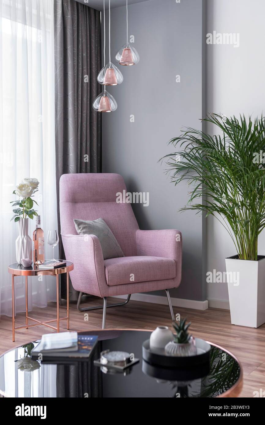 Grey rose 2024 gold living room