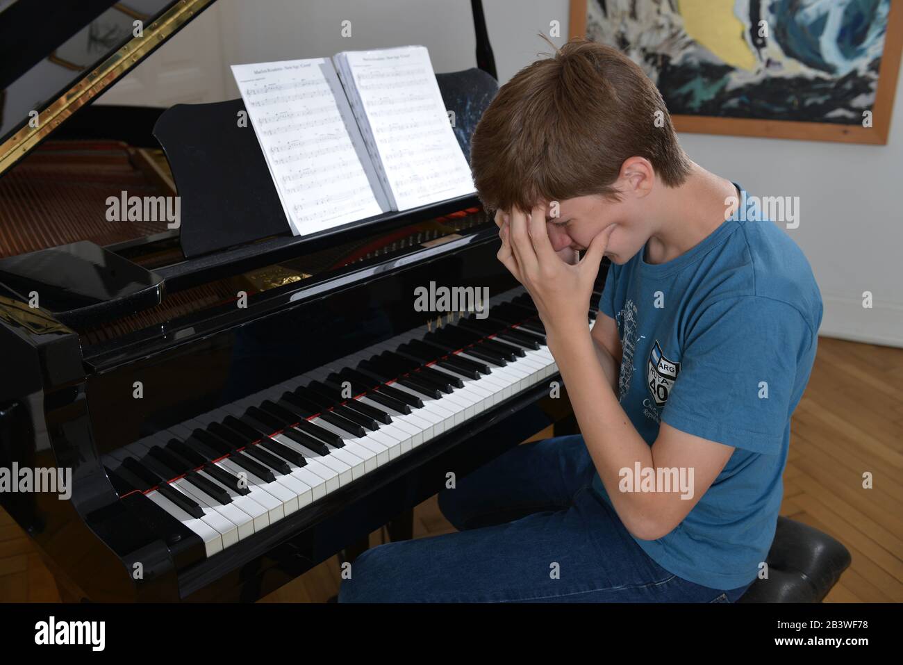 Kind, Klavier, Spiel Stock Photo