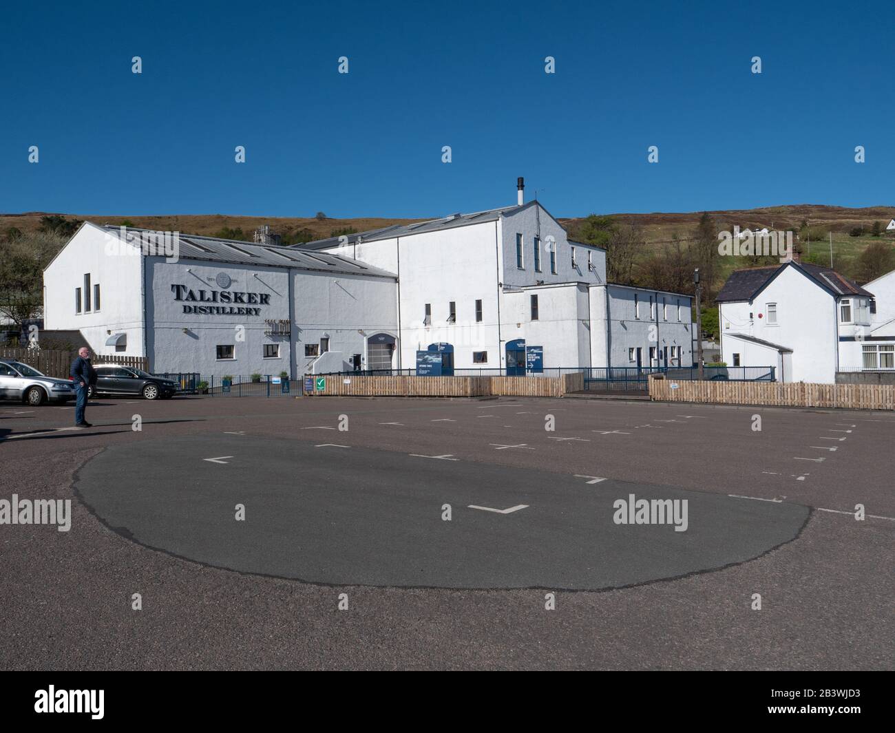 The Talisker whisky distillery at Carbost on The Isle of Skye, The Inner Hebrides, Scotland. UK. Stock Photo