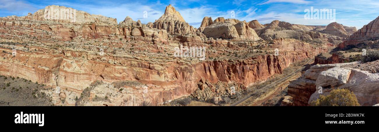 The amazing geology of Capitol Reef National Park does often leave me speechless Stock Photo