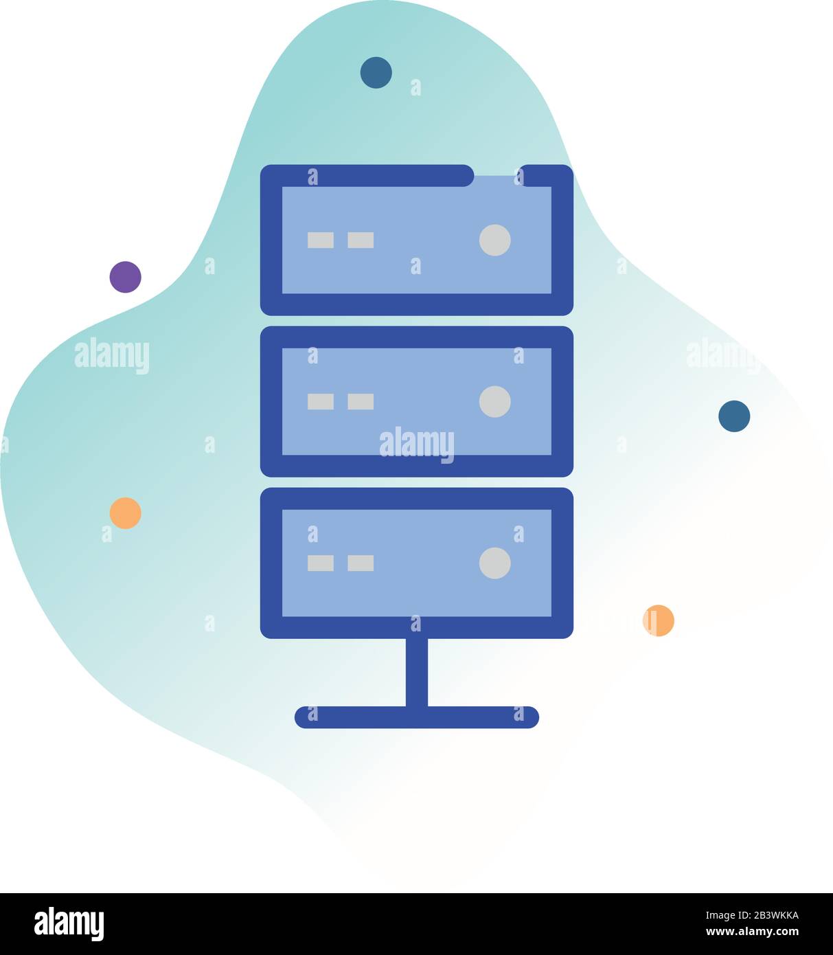  hosting line fill block style icon design, Data center base