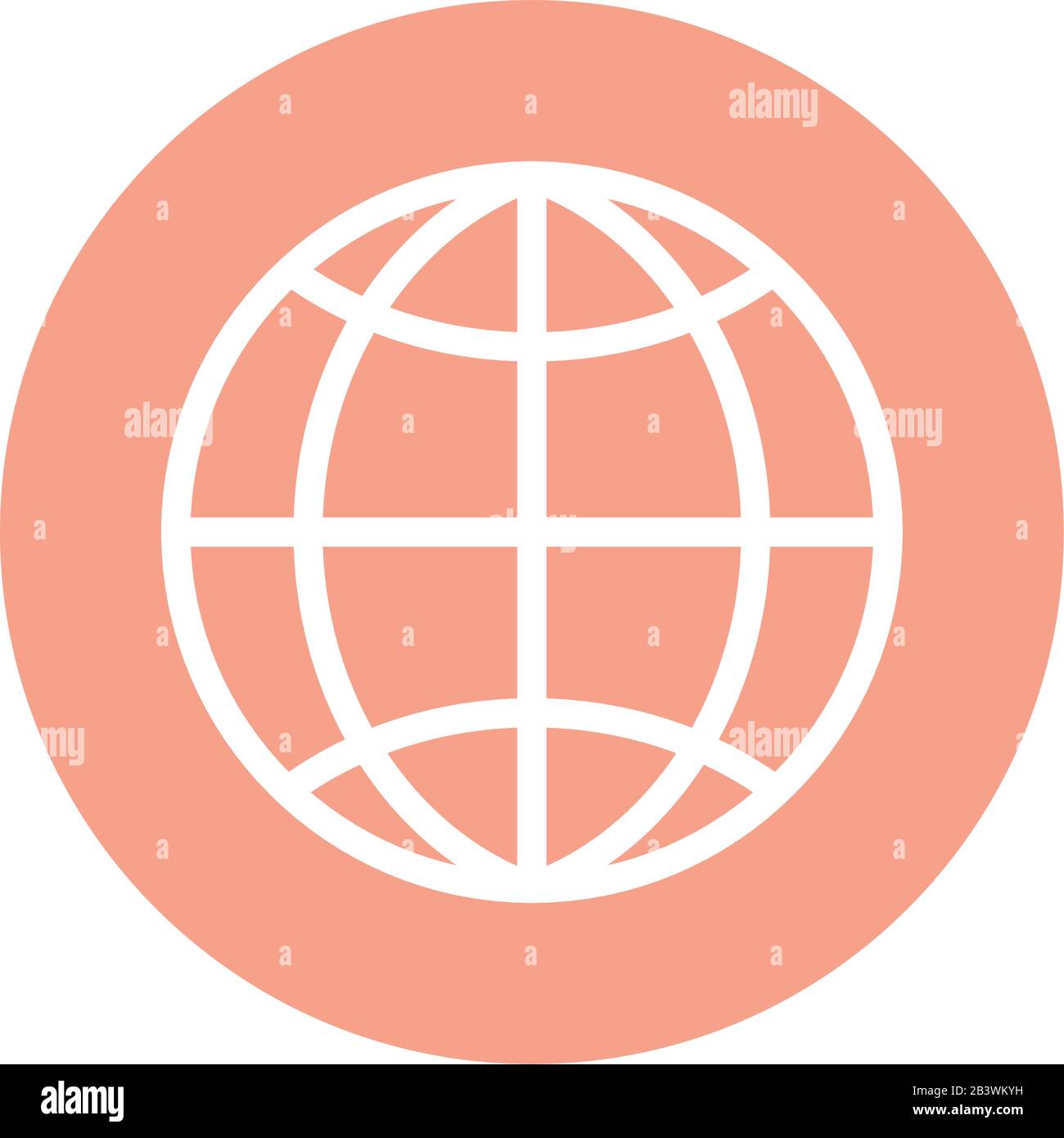 Isolated global sphere line and block style icon vector design Stock ...