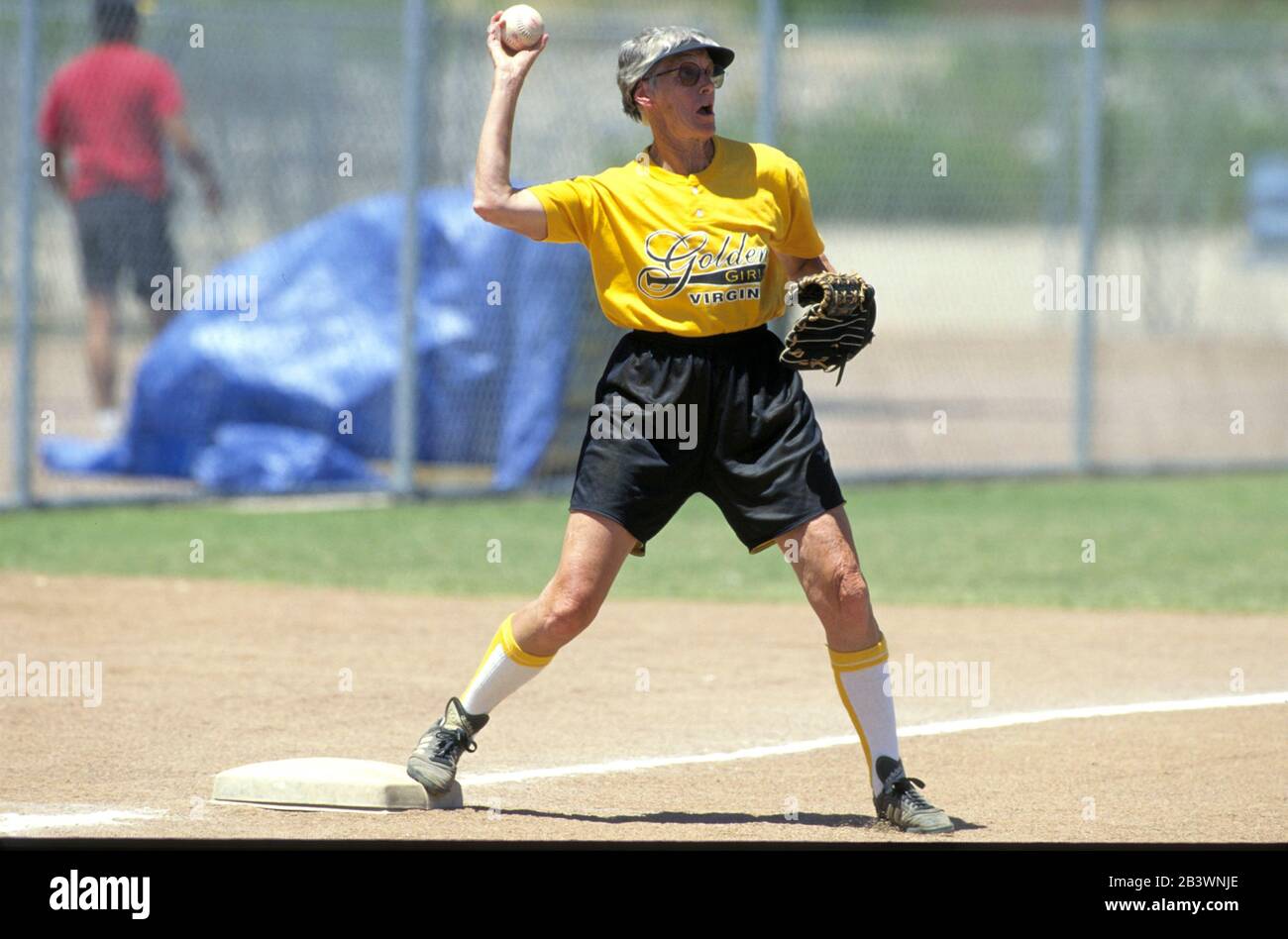 Tucson, Arizona USA, 1997 Member of 65+ women's softball team, "Golden