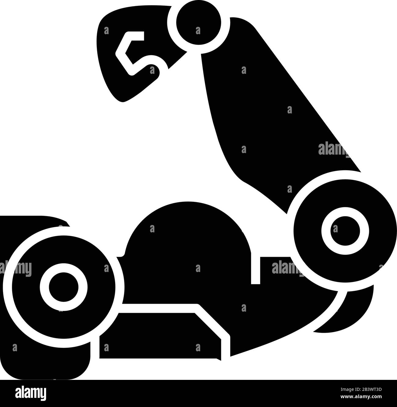 Robot power black icon, concept illustration, vector flat symbol, glyph ...