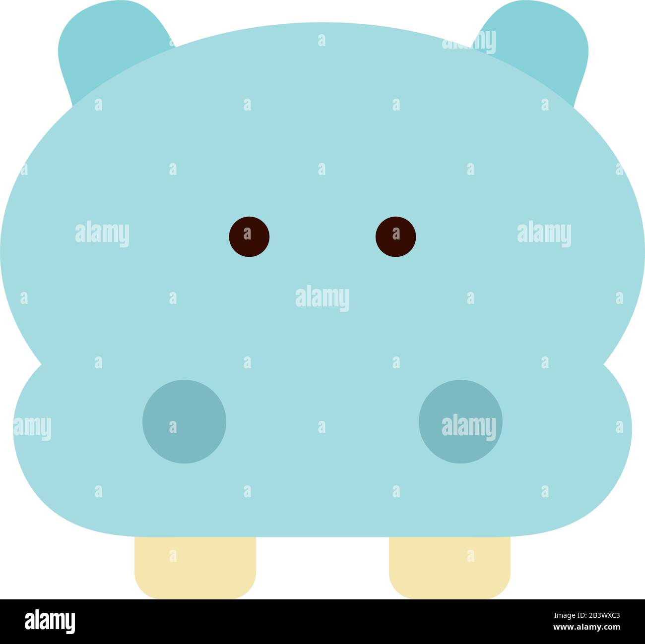 Cute hippo cartoon flat style icon vector design Stock Vector Image ...