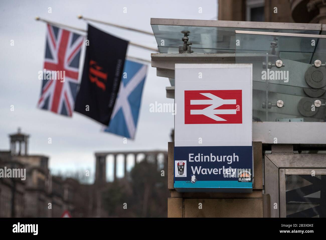 Entrance to Waverley Station, Edinburgh. Stock Photo