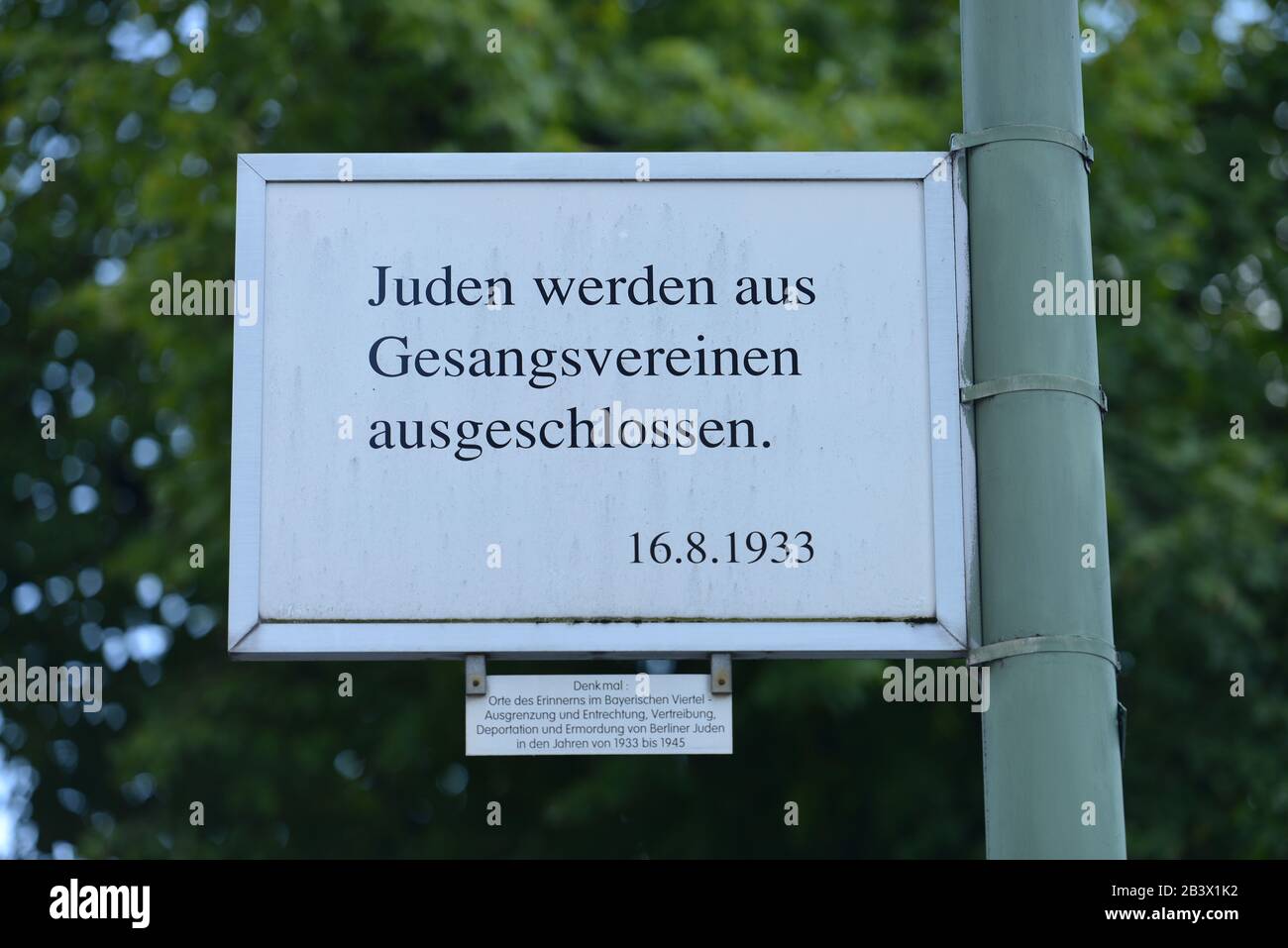 Gedenktafel, Judenverfolgung, Bayerisches Viertel, Schoeneberg, Berlin, Deutschland / Schöneberg Stock Photo