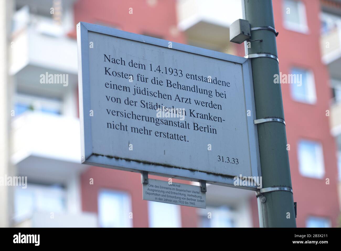 Gedenktafel, Judenverfolgung, Bayerisches Viertel, Schoeneberg, Berlin, Deutschland / Schöneberg Stock Photo