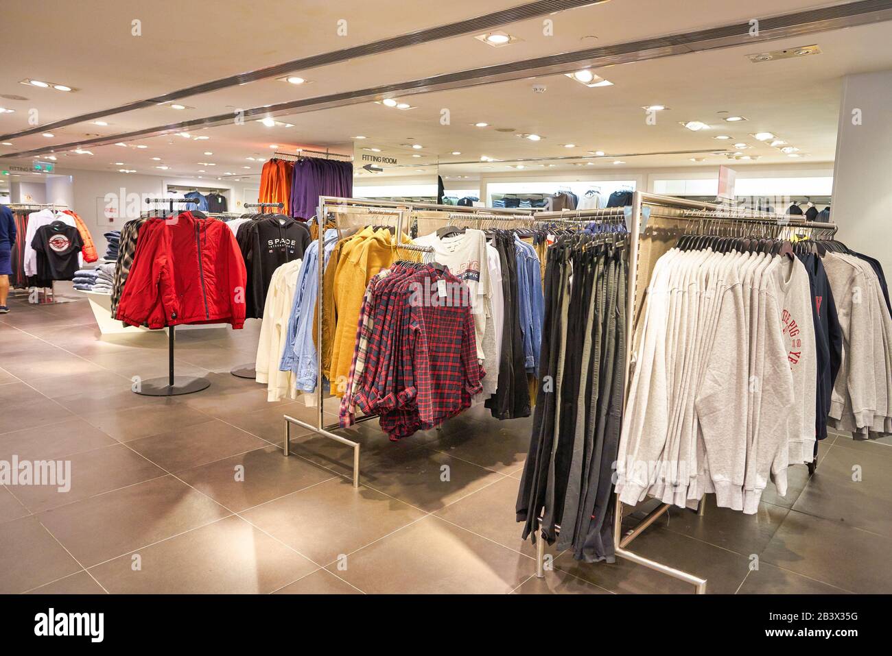 HONG KONG, CHINA - CIRCA JANUARY, 2019: interior shot of H&M store in ...