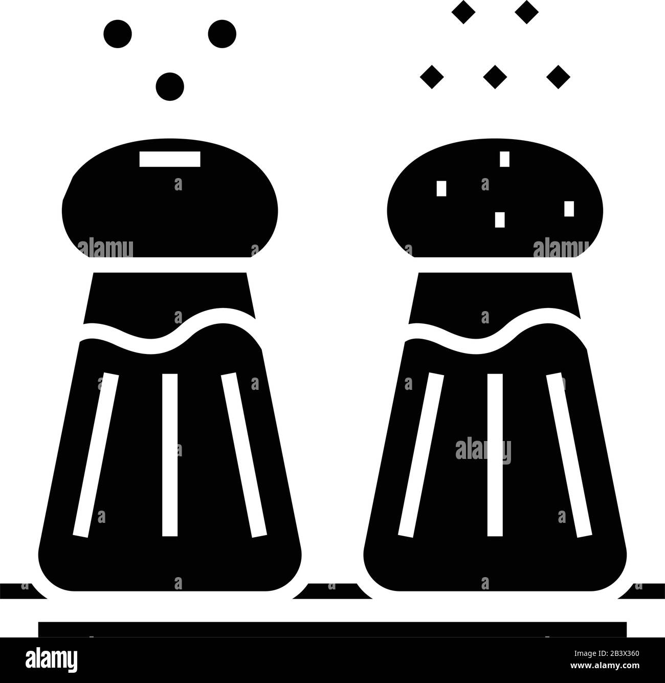 Salt and pepper black icon, concept illustration, vector flat symbol