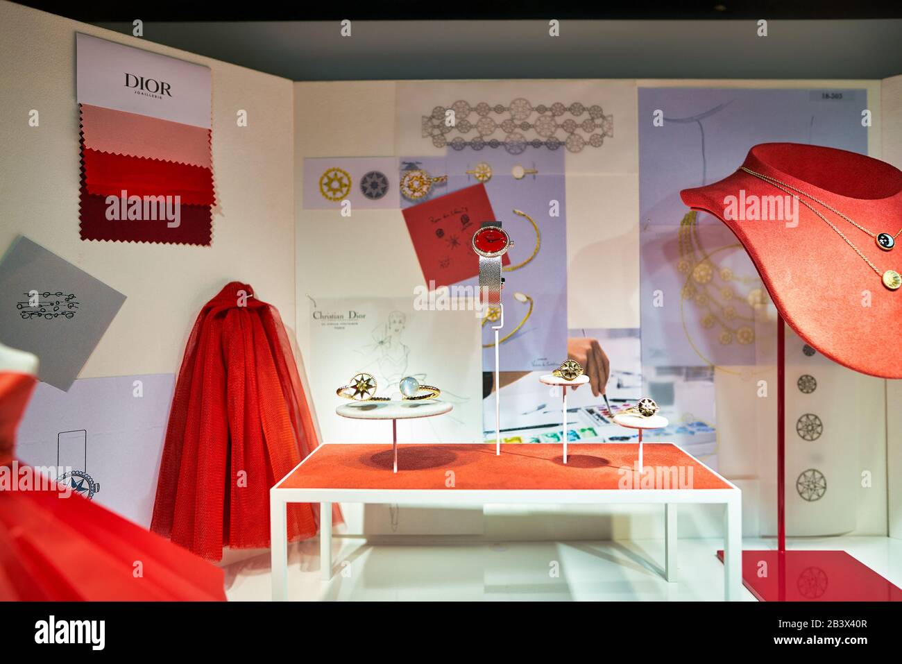 HONG KONG, CHINA CIRCA JANUARY, 2019 jewellery on display at Dior