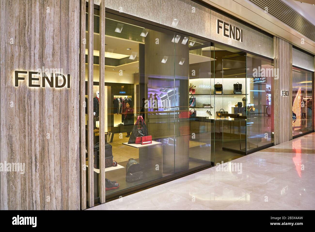 HONG KONG, CHINA - CIRCA JANUARY, 2019: Fendi storefront in