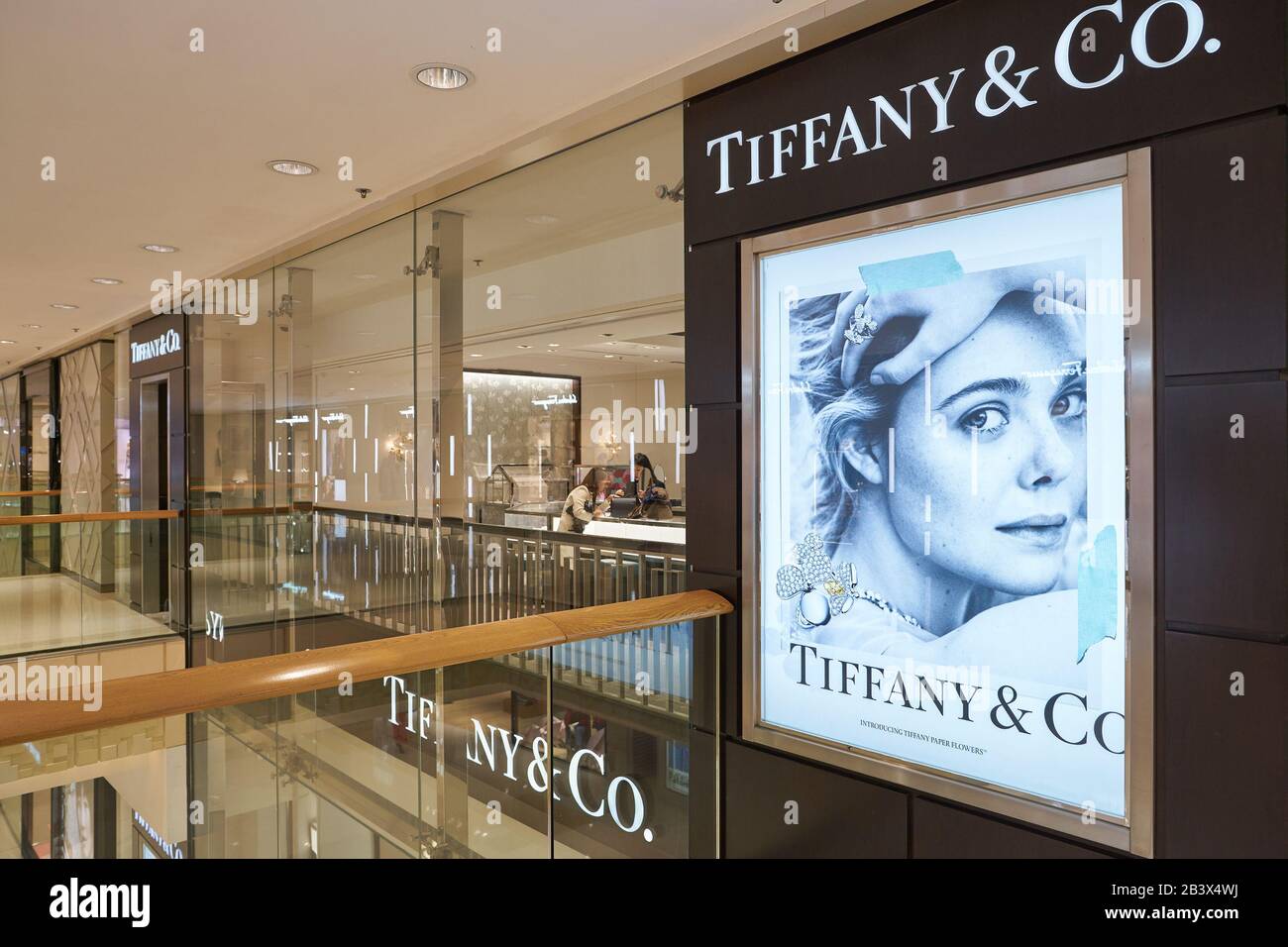 HONG KONG, CHINA CIRCA JANUARY, 2019 Tiffany & Co storefront in