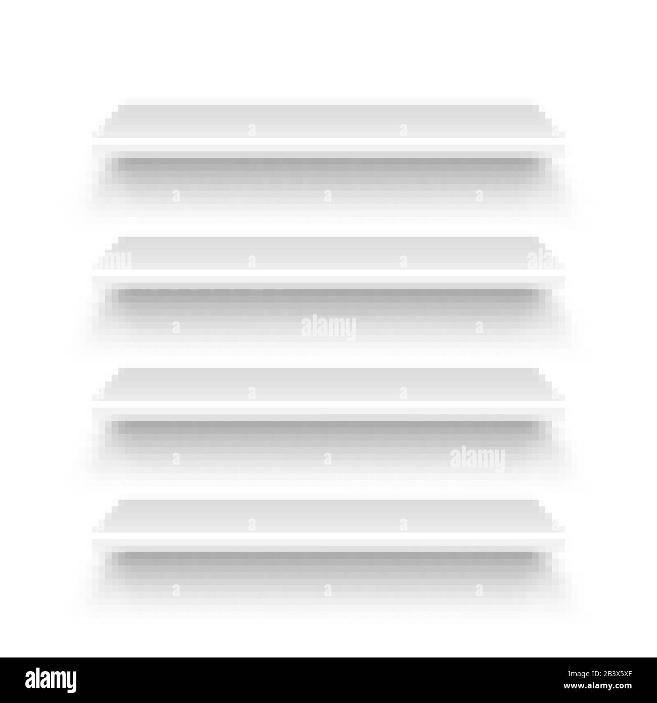 Realistic empty store shelves set. Product shelf. Grocery wall rack. Vector illustration. Stock Vector