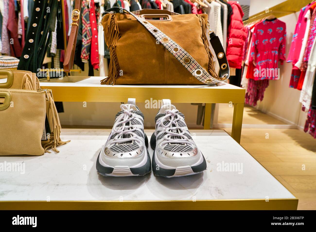 HONG KONG CHINA CIRCA JANUARY 2019 goods on display at Maje store in Elements shopping mall Stock Photo Alamy