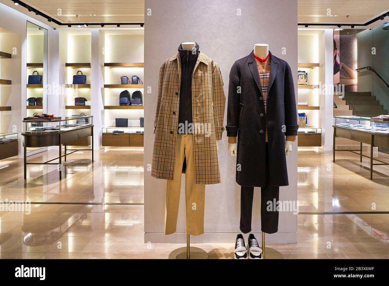 HONG KONG, CHINA - CIRCA JANUARY, 2019: interior shot of Burberry store in  Elements shopping mall. Burberry Group PLC is a British luxury fashion hous  Stock Photo - Alamy