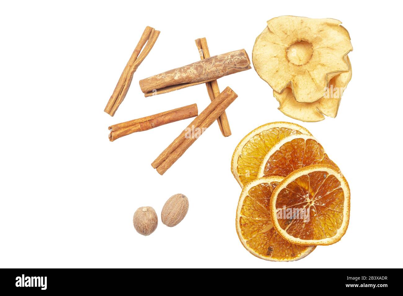 Set for mulled wine close up on a white background, isolate. Stock Photo