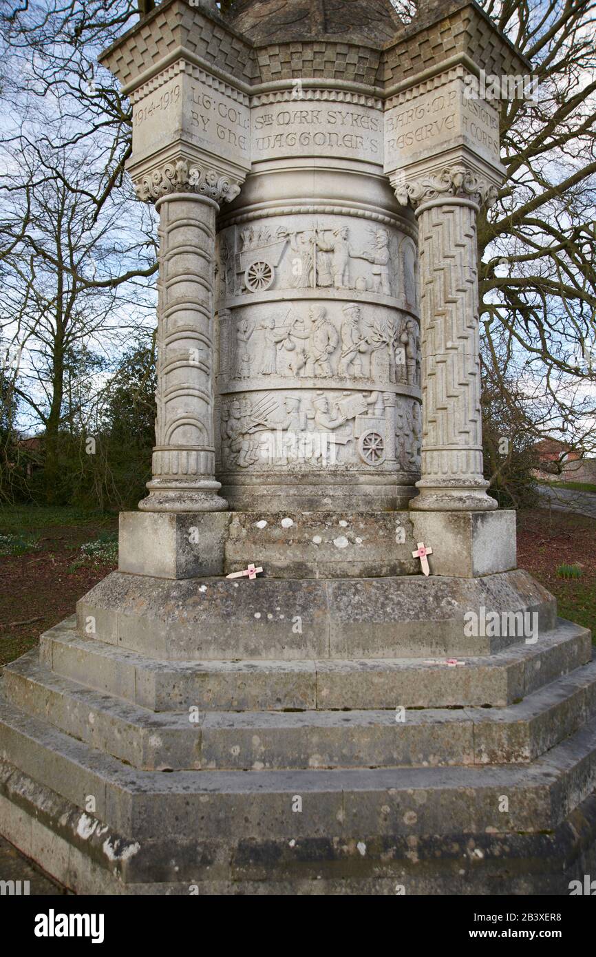 Wagoner’s Memorial monument, Sledmere Village, East Yorkshire, England, UK, GB Stock Photo Alamy