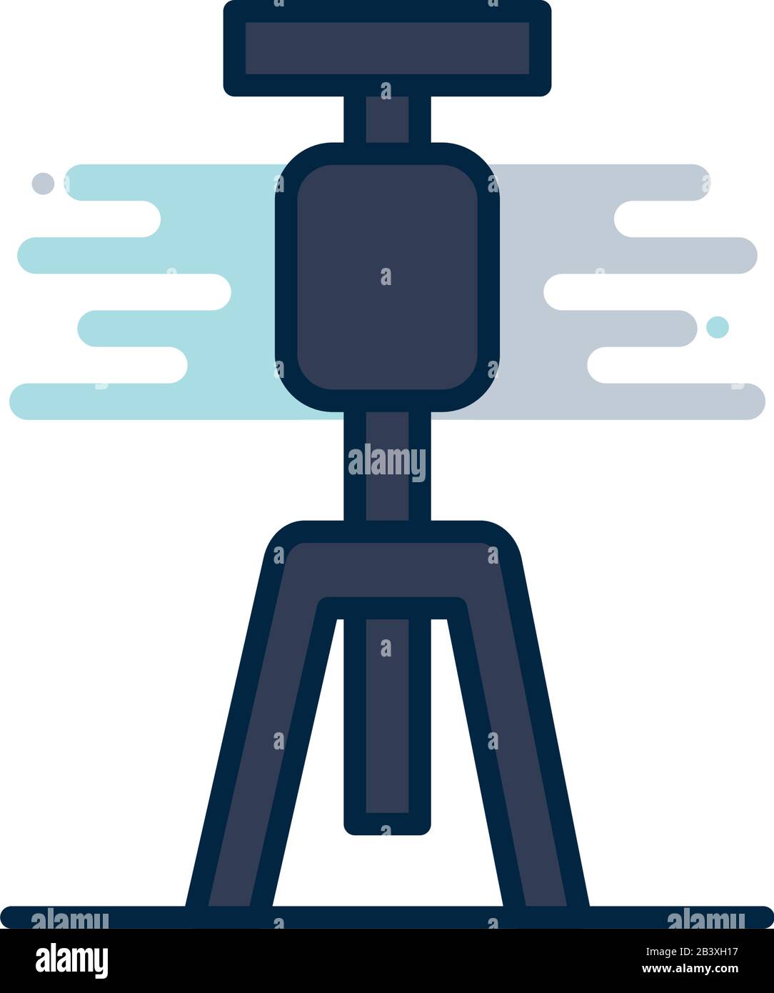 tripod device line fill block style icon design, photography technology ...