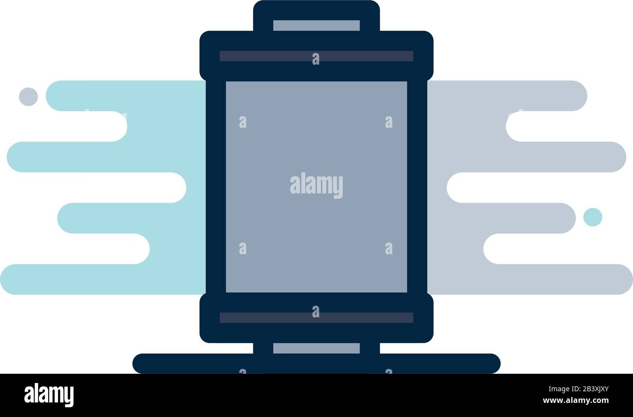 camera roll line fill block style icon design, photography technology ...