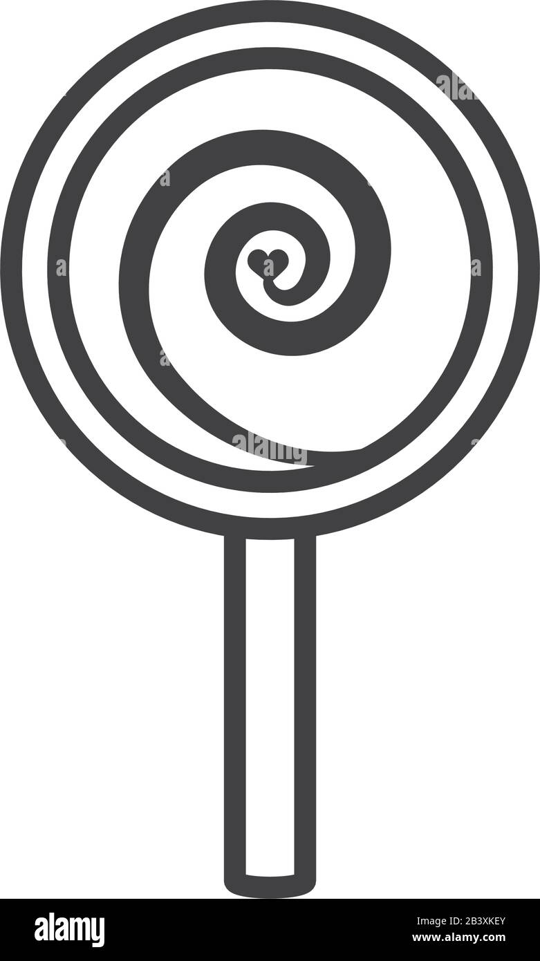 Sweet candy line style icon design, Sugar caramel bonbon food dessert ...