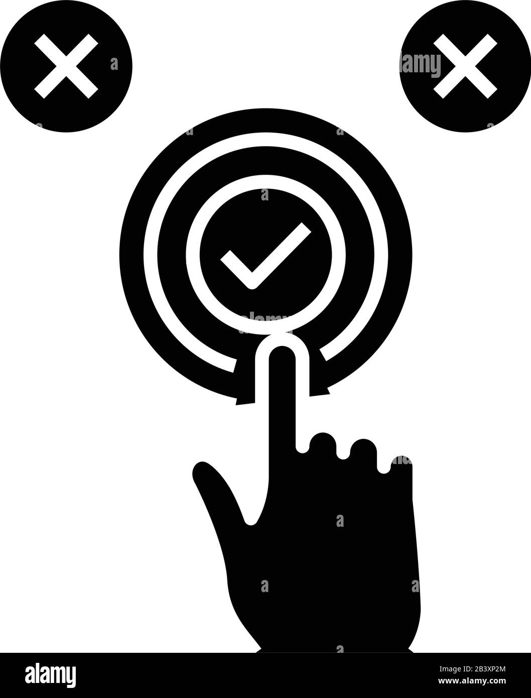Right choise black icon, concept illustration, vector flat symbol ...