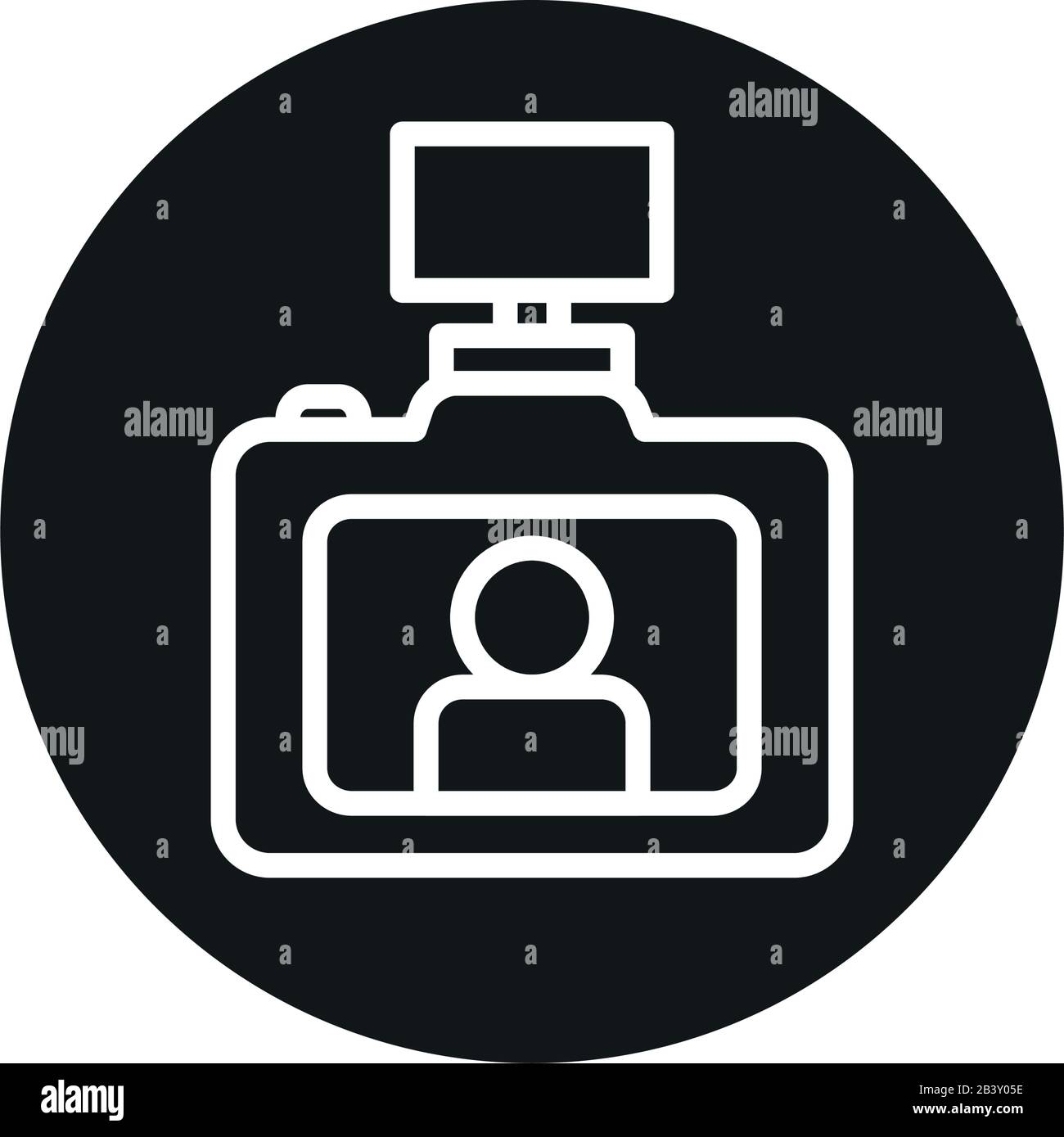 camera device with flash line block style icon design, photography ...