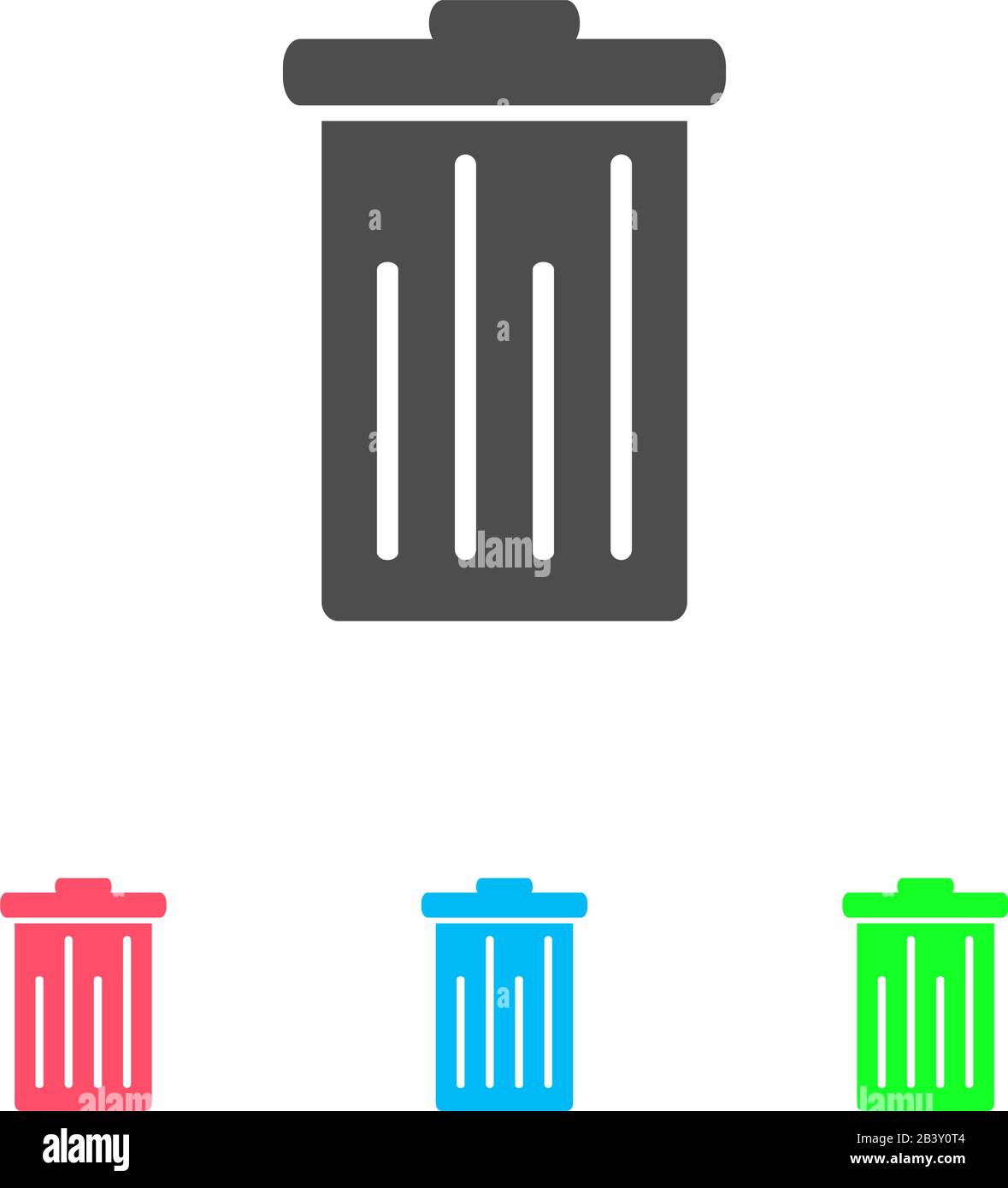 Trash can icon flat. Color pictogram on white background. Vector illustration symbol and bonus icons Stock Vector