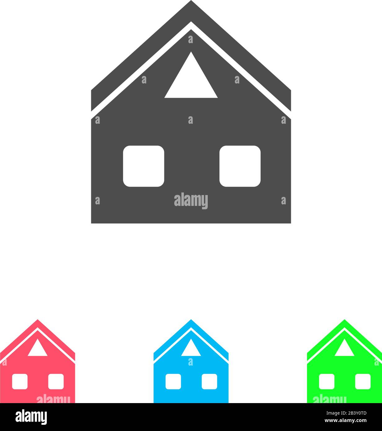 Home icon flat. Color pictogram on white background. Vector ...