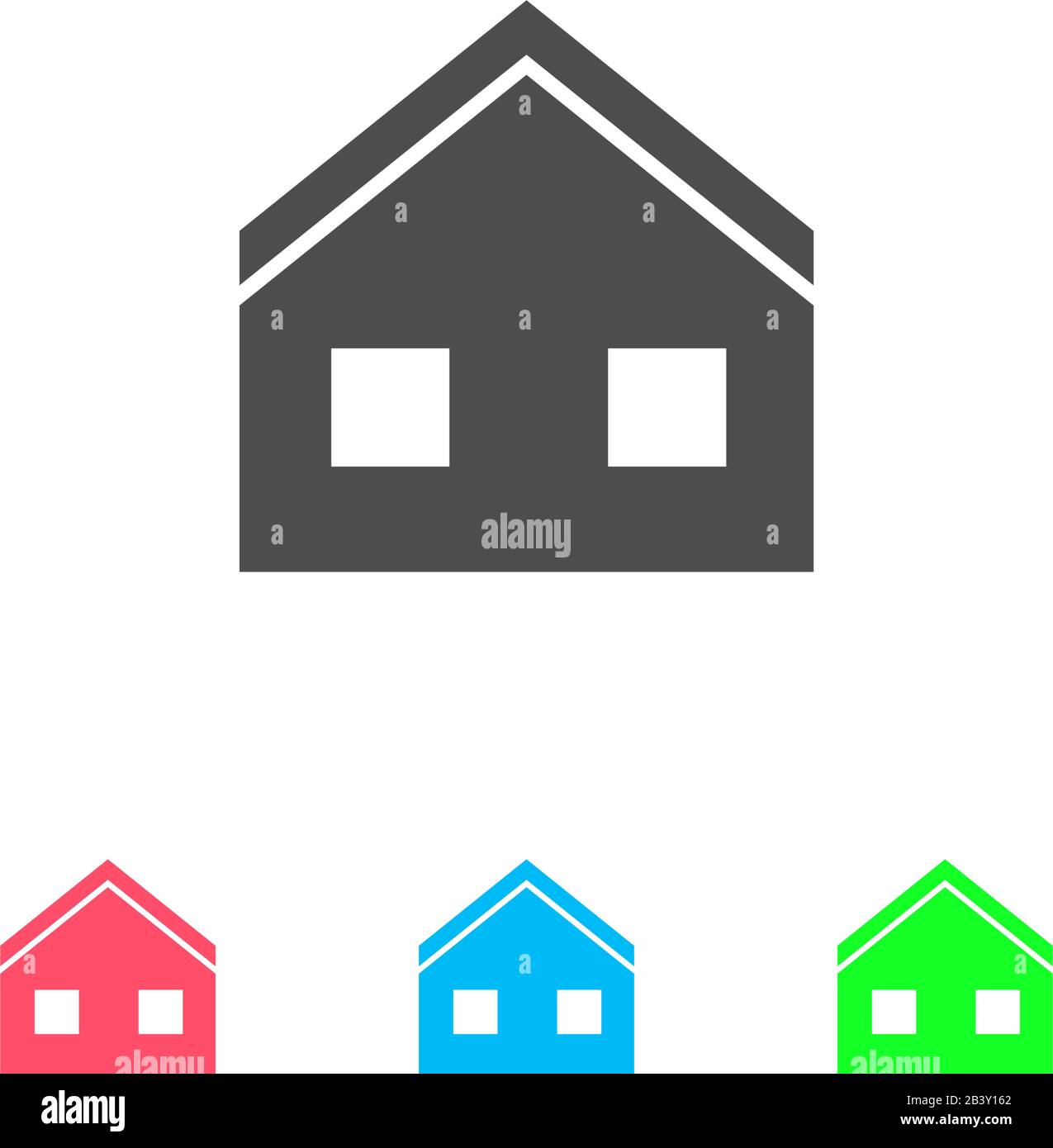 House icon flat. Color pictogram on white background. Vector ...
