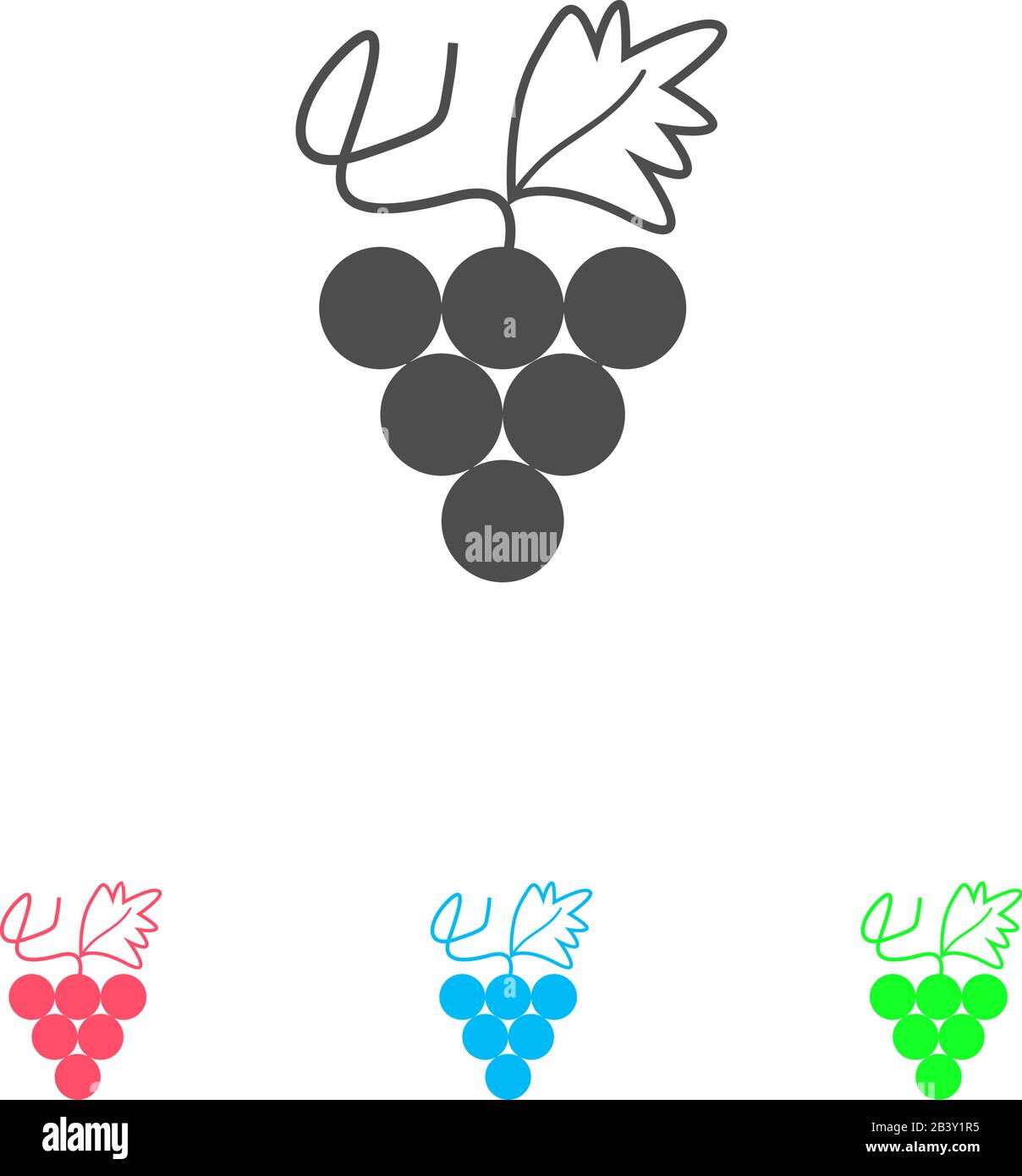 Grapes icon flat. Color pictogram on white background. Vector ...