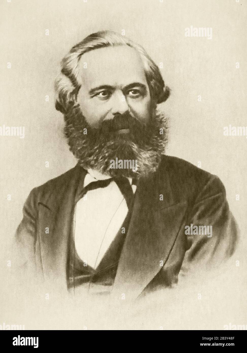 Photo portrait of Karl Marx. 1867. Stock Photo
