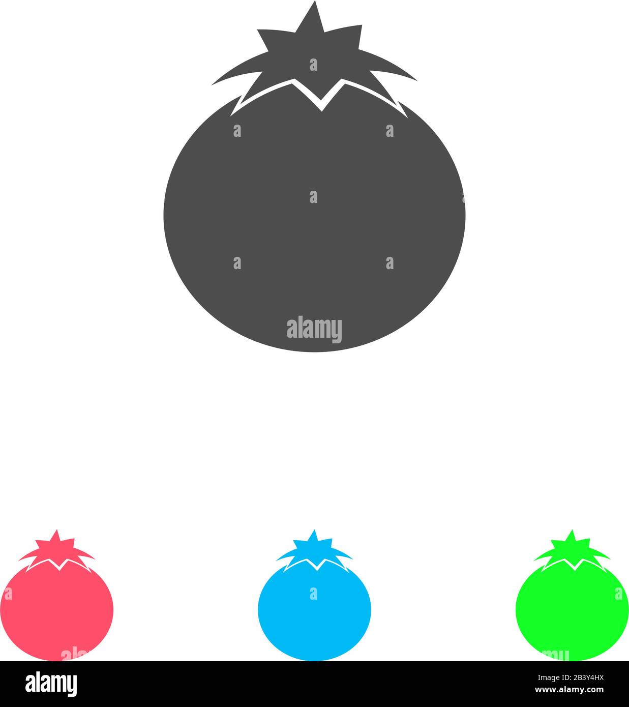 Tomato icon flat. Color pictogram on white background. Vector ...