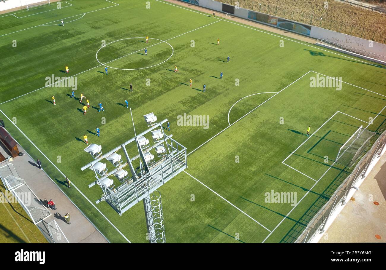 top view of a football match Stock Photo Alamy