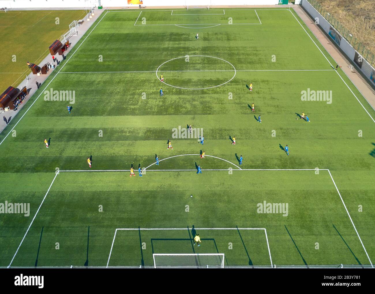 top view of a football match Stock Photo Alamy