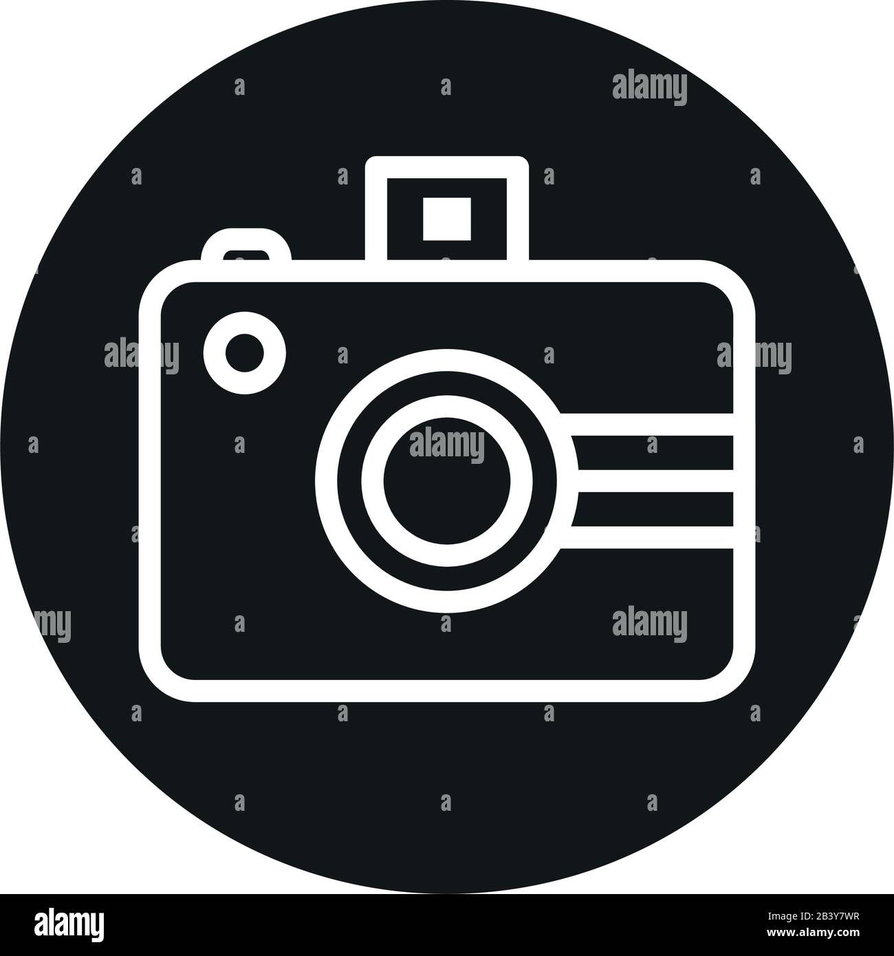camera device line block style icon design, photography technology ...