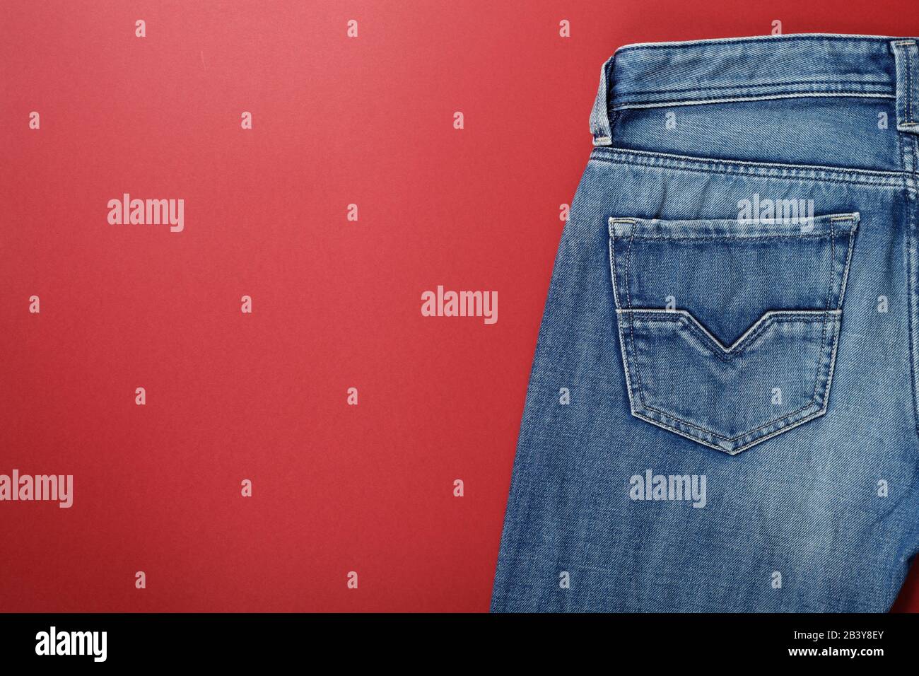 Denim jeans texture or denim jeans background with old torn. Old grunge vintage denim jeans. Fade texture denim jeans . Stock Photo