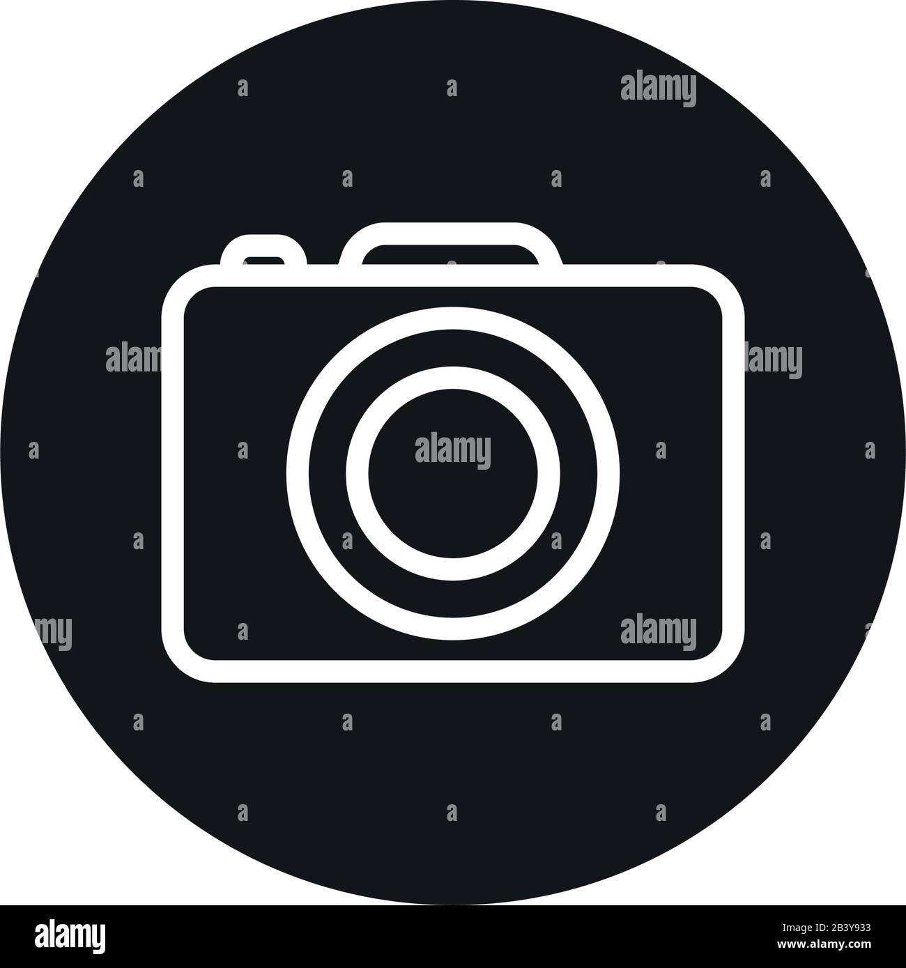 camera device line block style icon design, photography technology ...