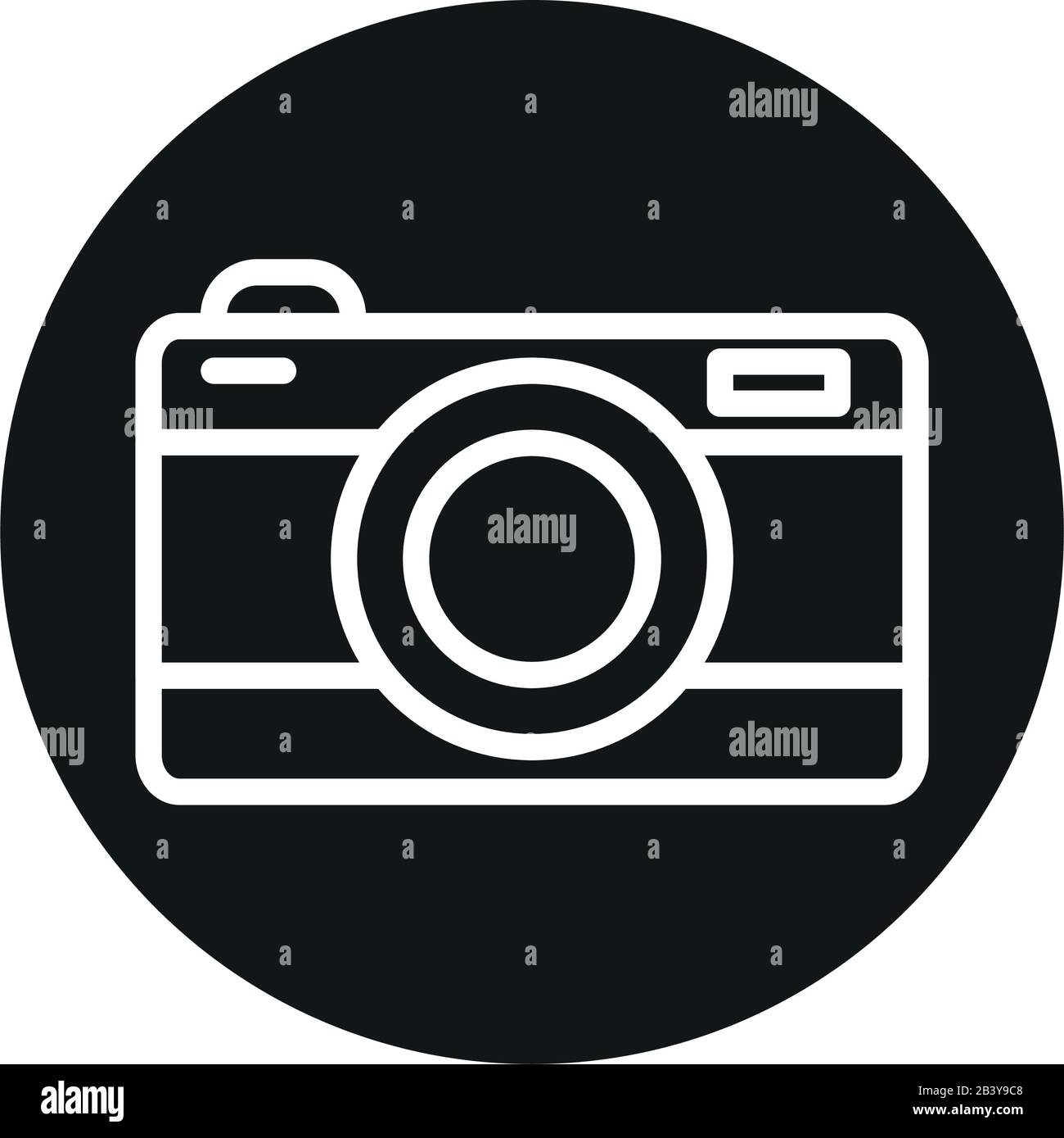 camera device line block style icon design, photography technology ...
