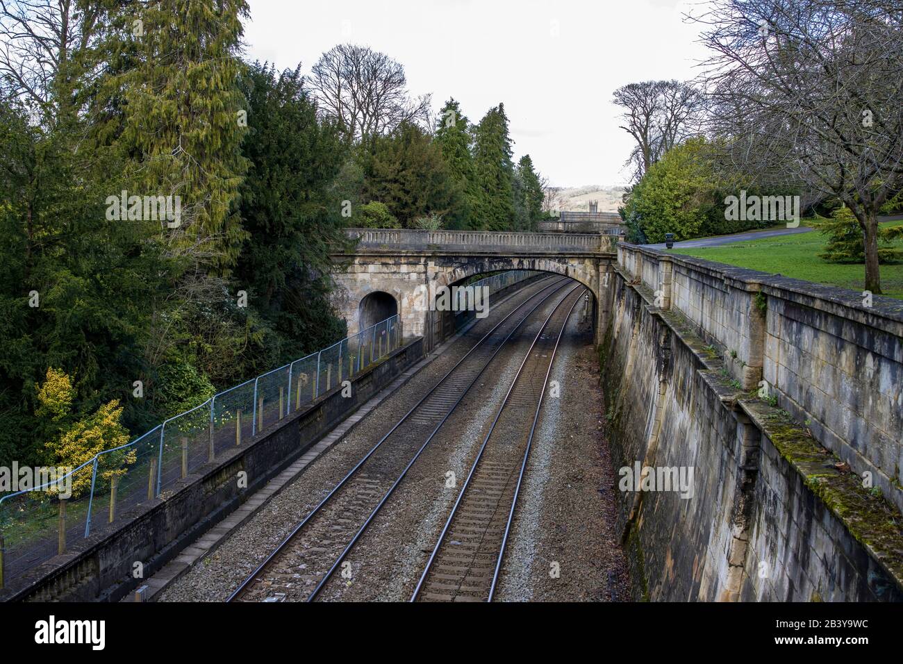 Train Tracks through Sydney Gardens, Bath, UK Stock Photo - Alamy