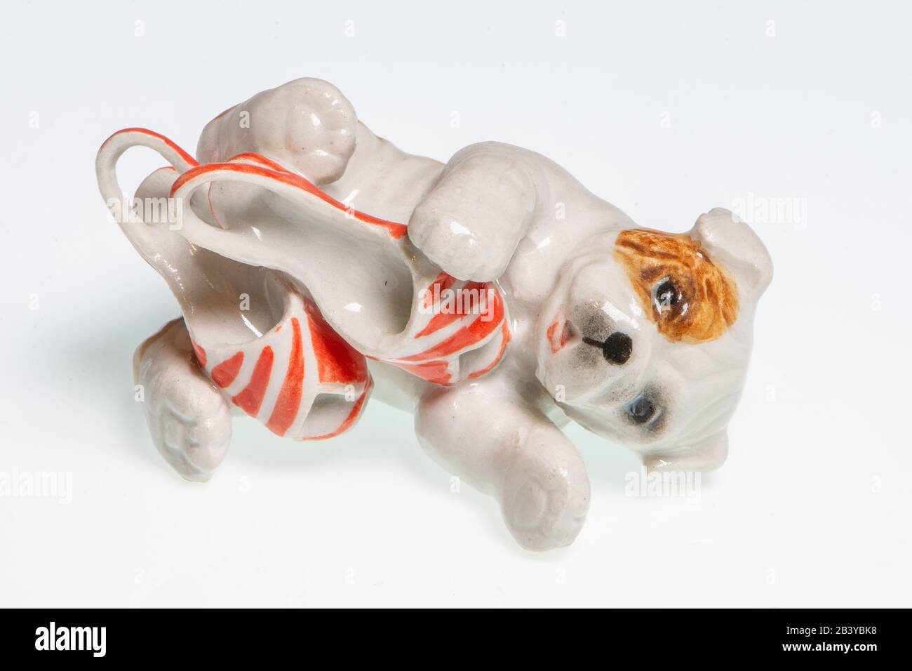 Miniature depicting an English Bulldog breed dog on a white background