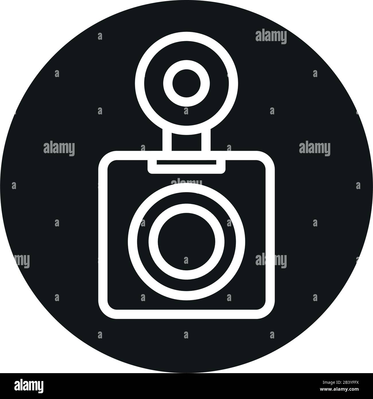 camera device with flash line block style icon design, photography ...
