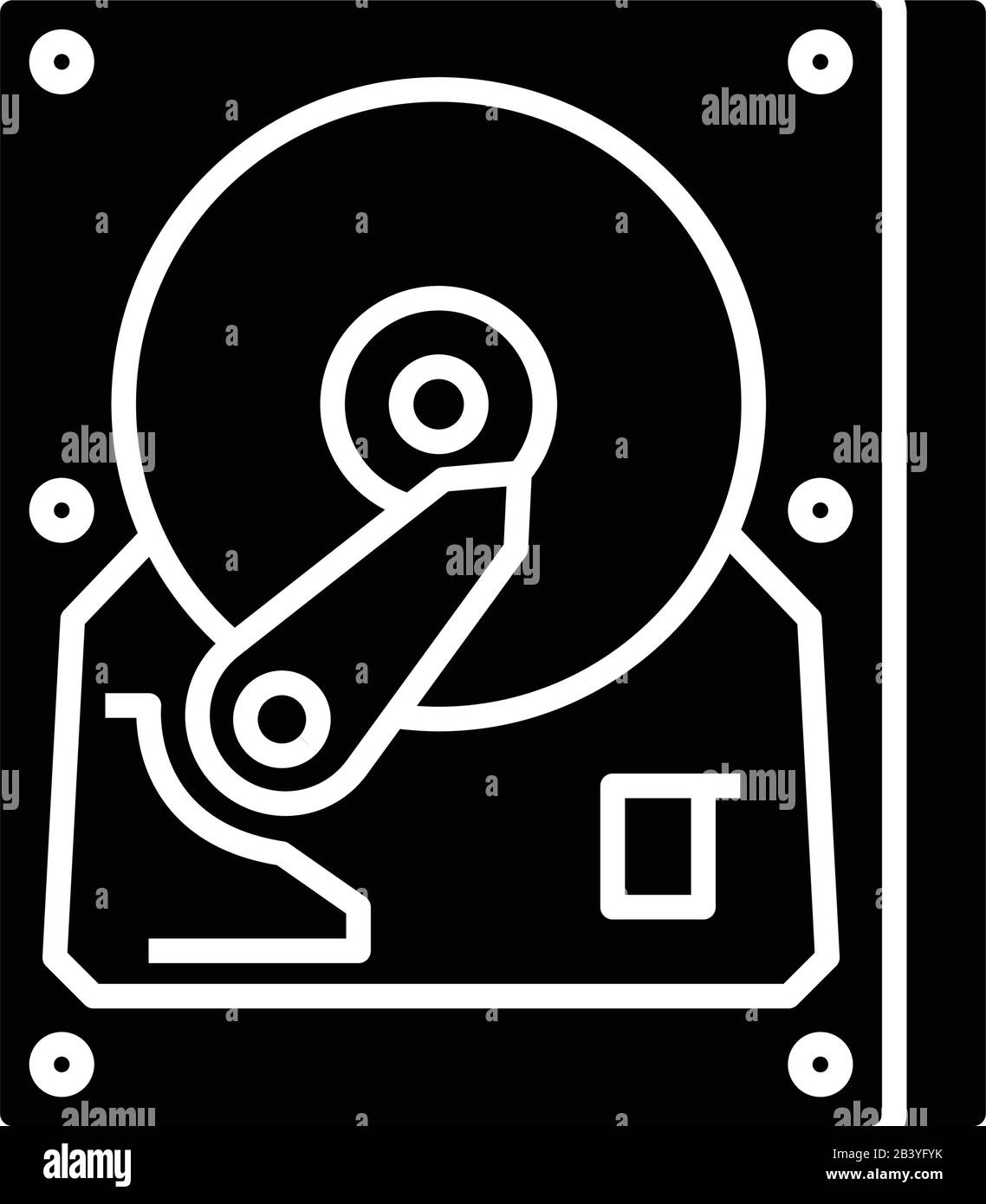 Rigid disc black icon, concept illustration, vector flat symbol, glyph sign. Stock Vector