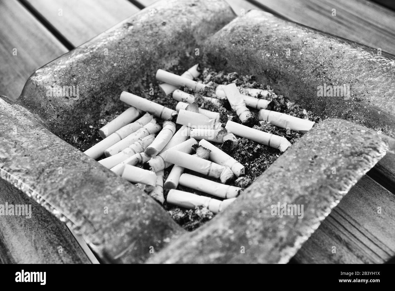 Close up of a full ashtray. Stock Photo