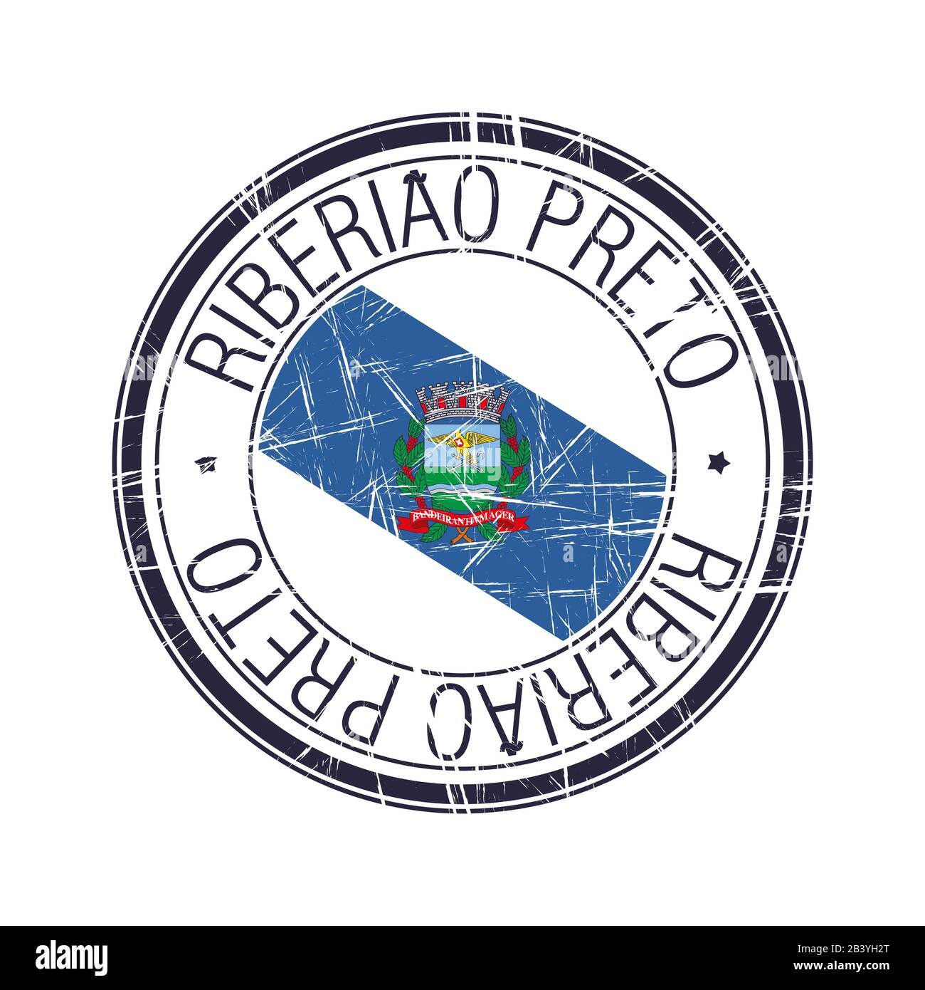 City of Ribeirao Preto, Brazil postal rubber stamp, vector object over white background Stock Vector