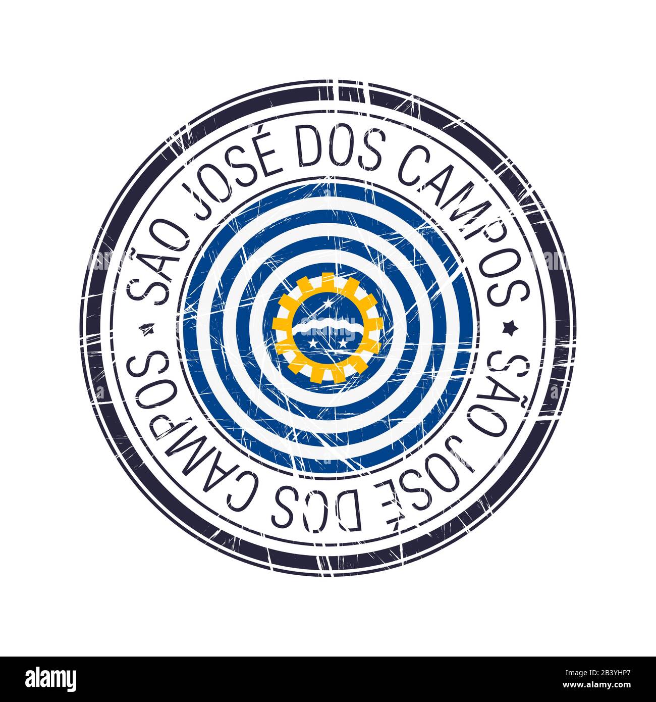 City of Sao Jose Dos Campos, Brazil postal rubber stamp, vector object over white background Stock Vector