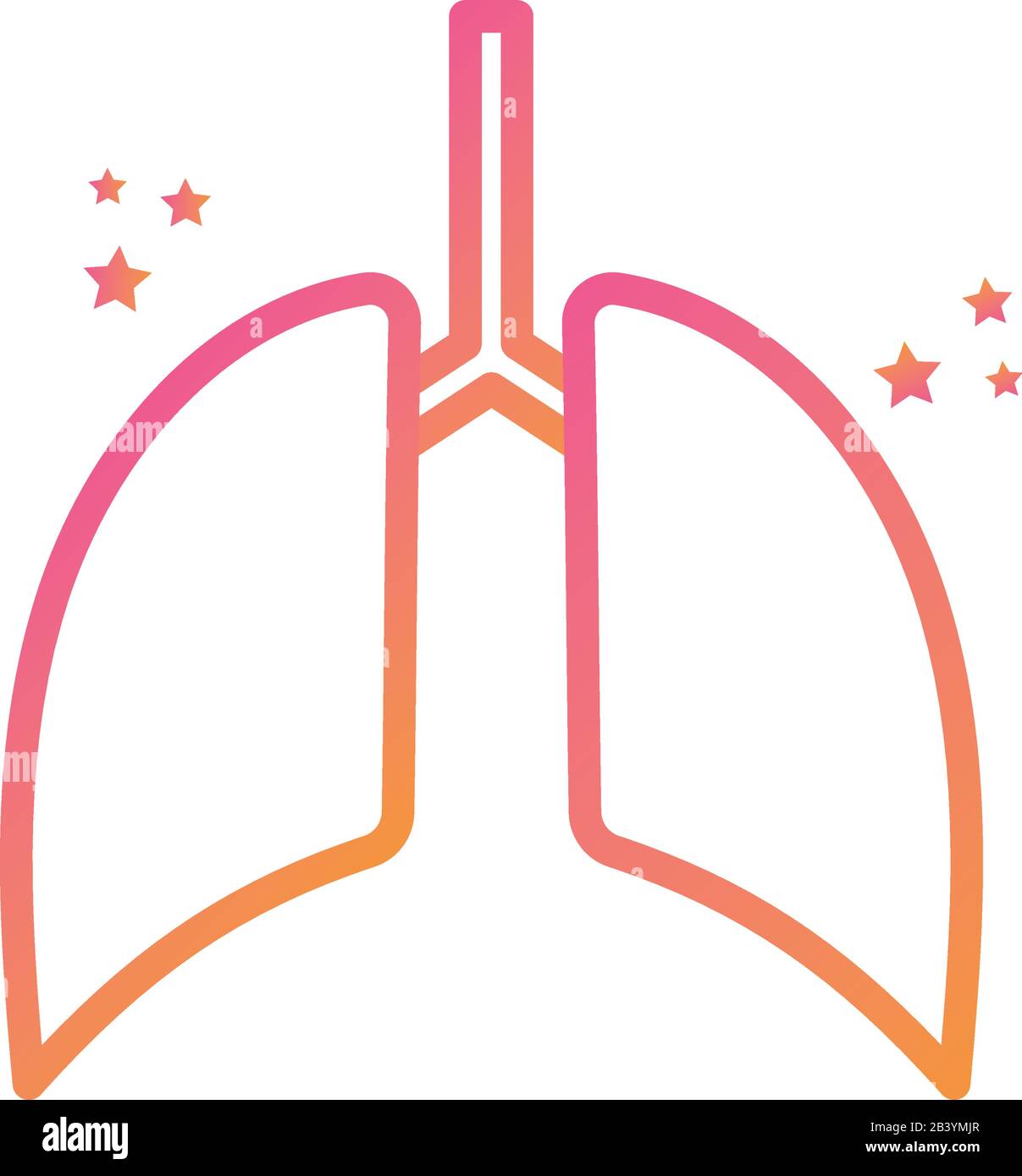 Isolated lungs gradient style icon vector design Stock Vector